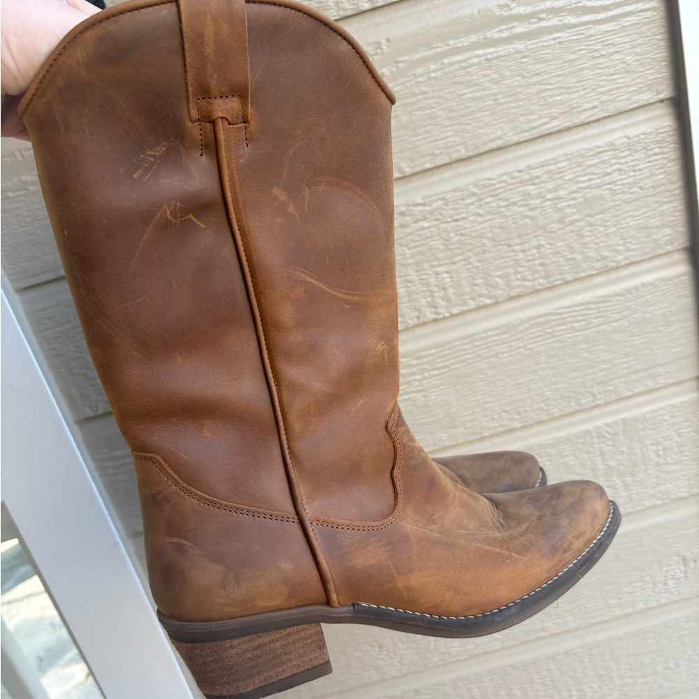 Steve Madden Brown Leather Heeled Cowboy Boots